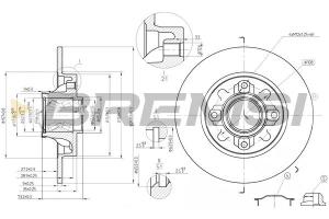 Stabdžių diskas Citroen C4 I/II/Peugeot 308 1.4-2.0D 06- galin. su guoliu 